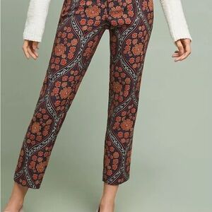 Anthropologie Floral Patterned Slim Ankle Pants 2